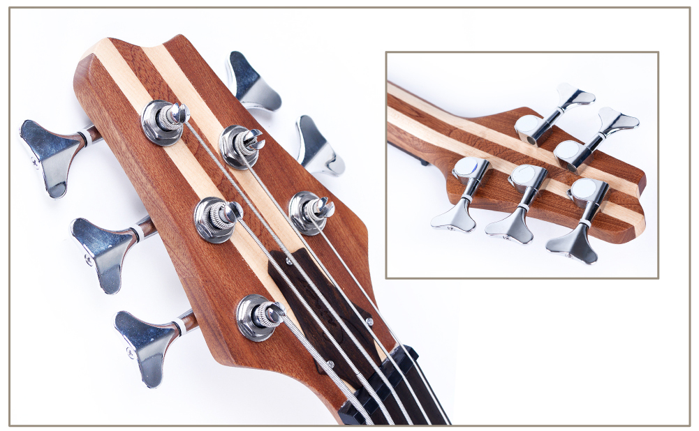 Mahogany Neck Through Body 5 String Bass 